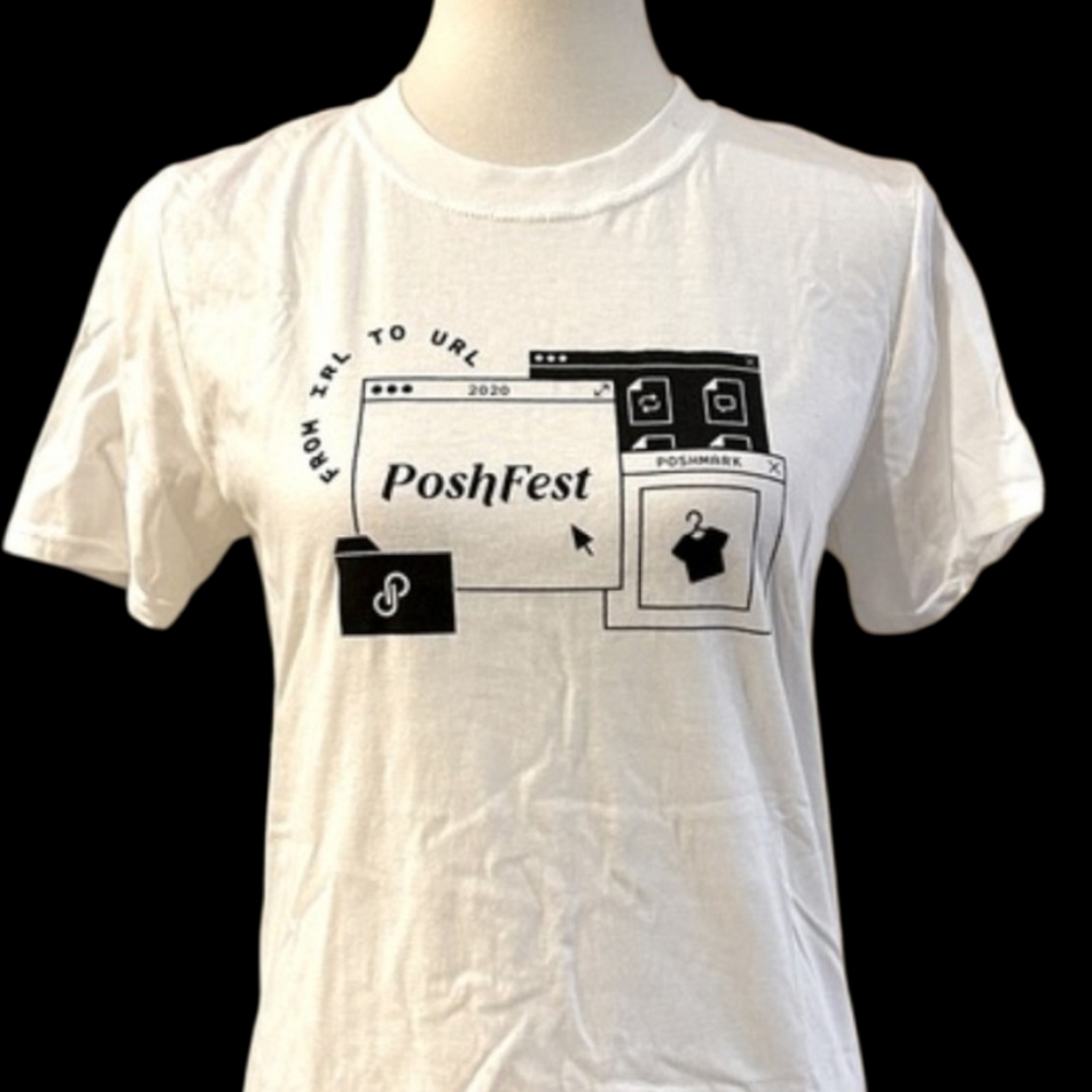 XL❤️Poshfest 2020 Original Poshmark Tee Shirt & Water bottle with logo
